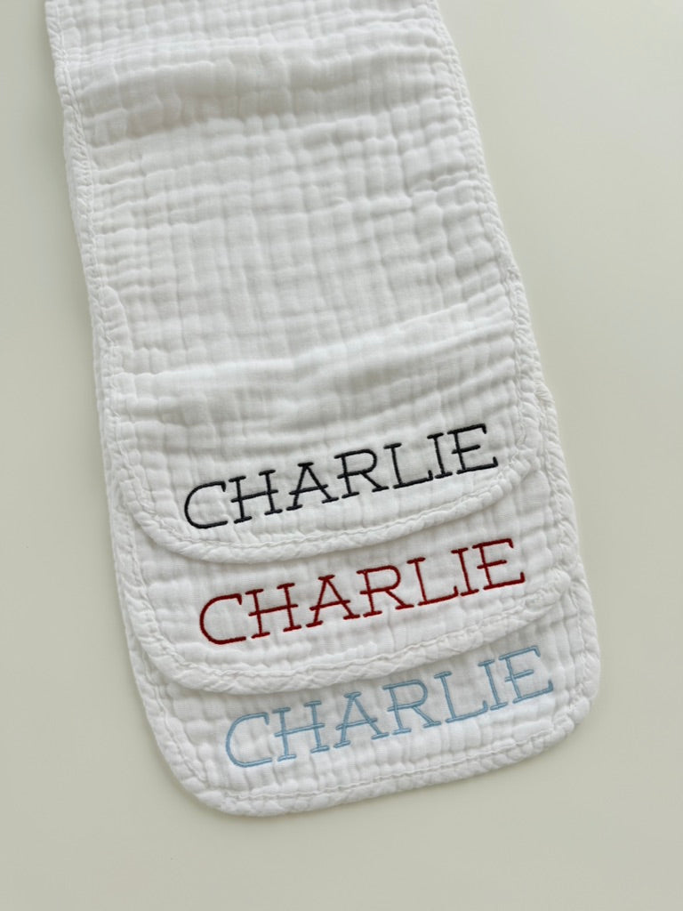 Personalized Name Burp Cloth - Set of 3 - michael font