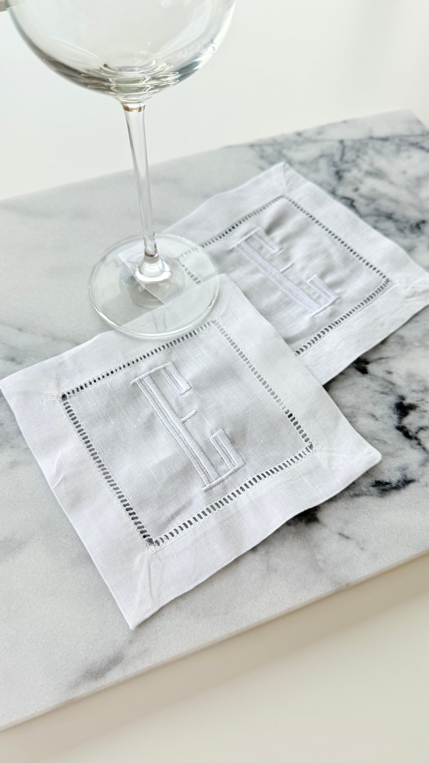 Custom Initial Linen Cocktail Napkins