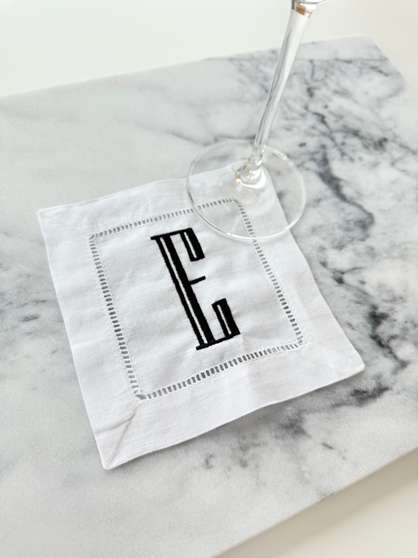 Custom Initial Linen Cocktail Napkins
