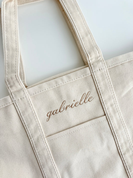 Classic Canvas Tote - Zip Top Medium