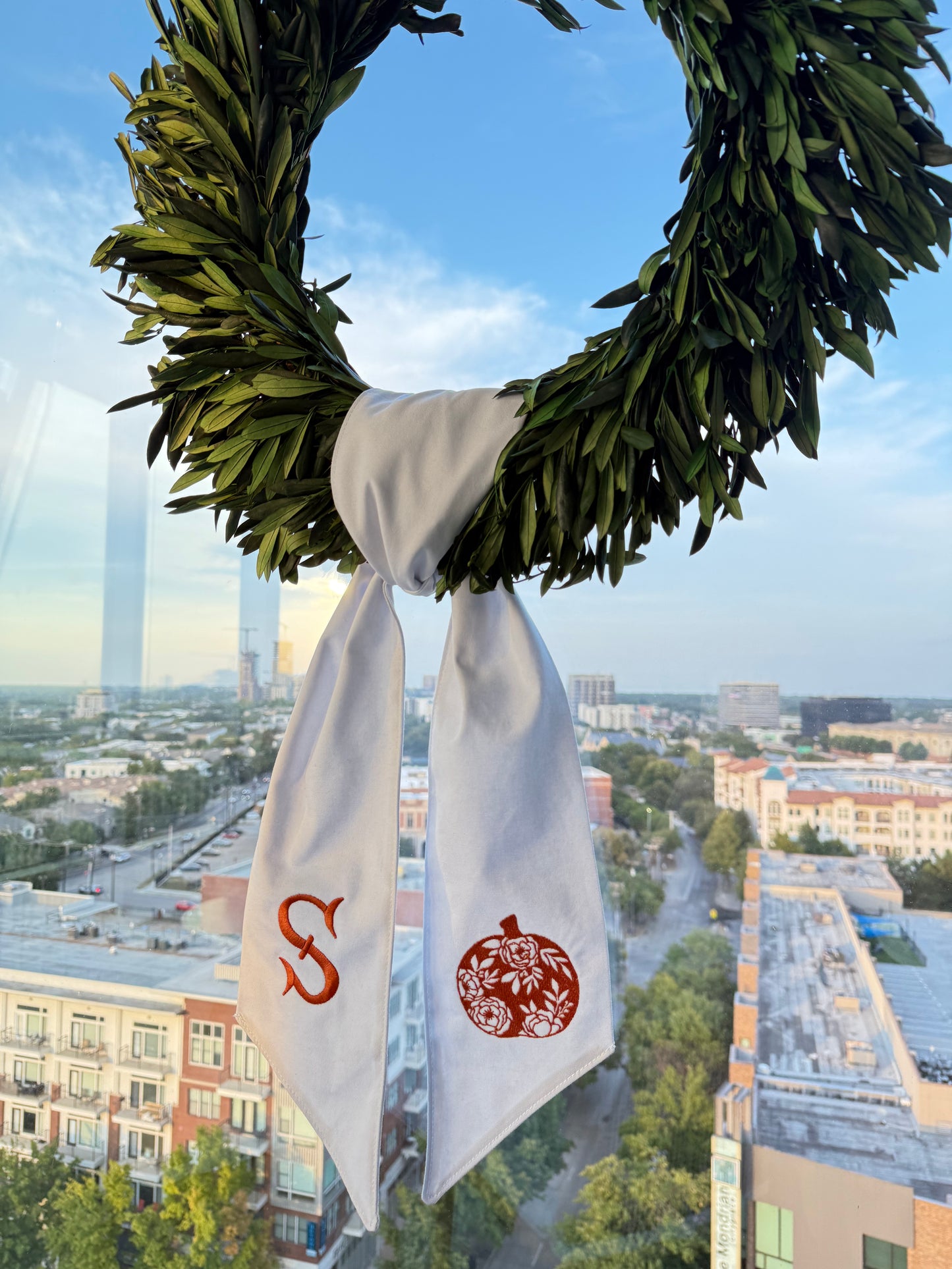 Floral Pumpkin Wreath Sash