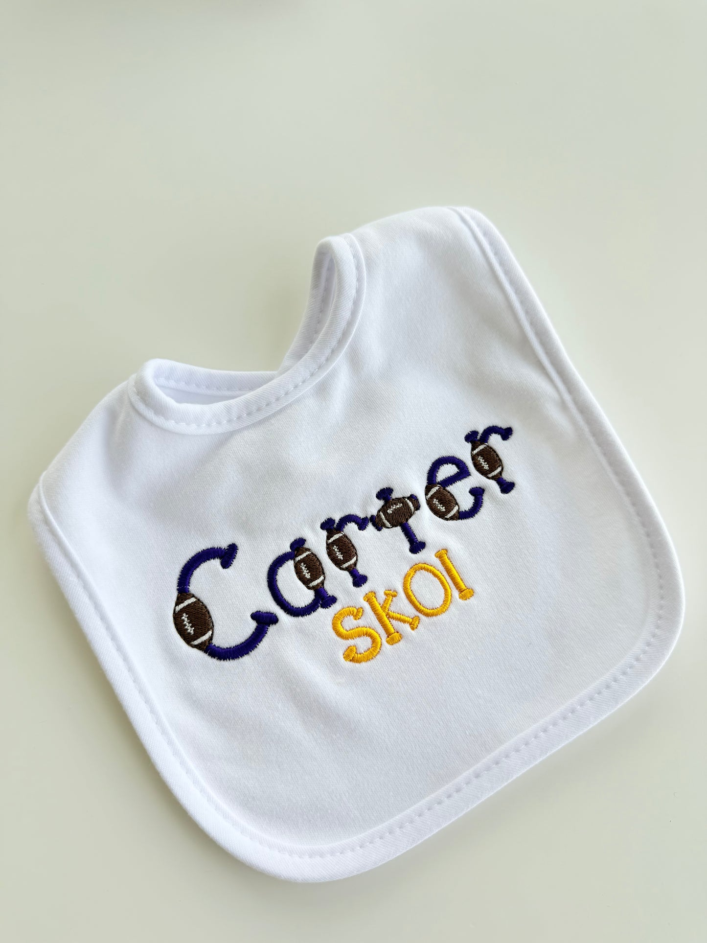 Name or Word Cotton Baby Bib