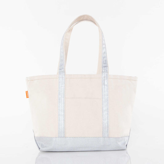 Metallic Classic Canvas Tote - Zip Top Medium