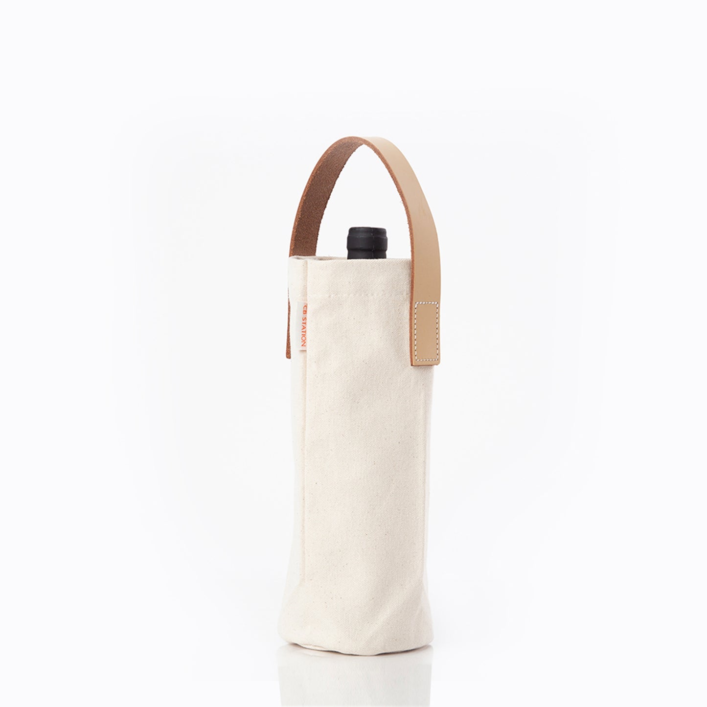 Leather Strap Wine Tote Bag