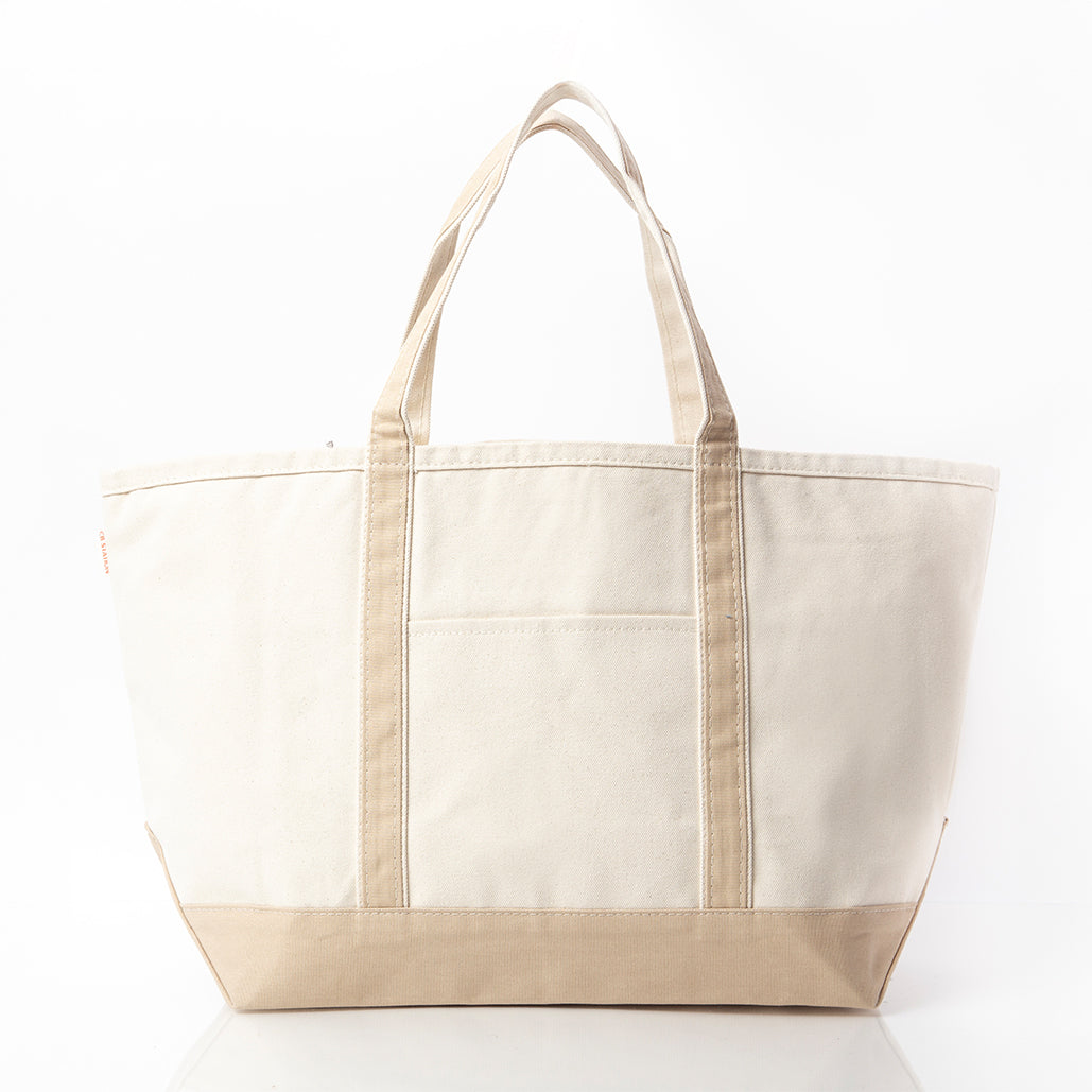 Large Classic Canvas Tote Bag with Zip Top