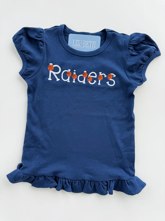 Girls Custom Ruffle Short Sleeve Tshirt
