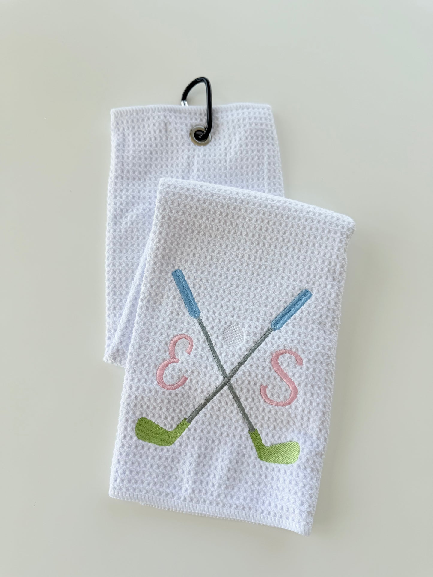Crossed Clubs Custom Golf Towel