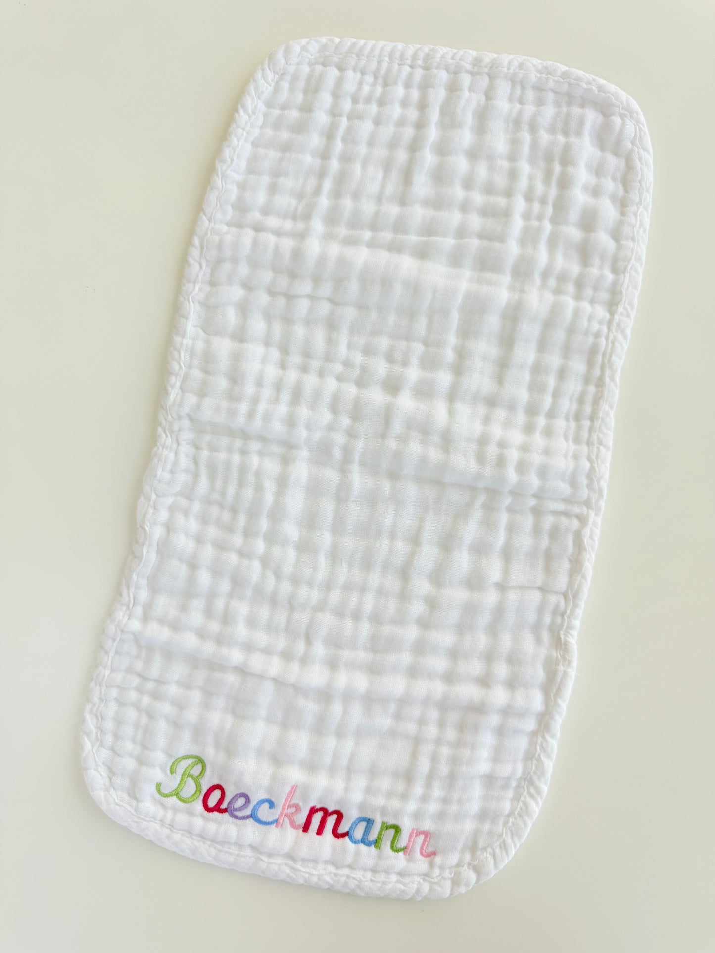 Custom Baby Burp Cloth Multi Colored Set of 3