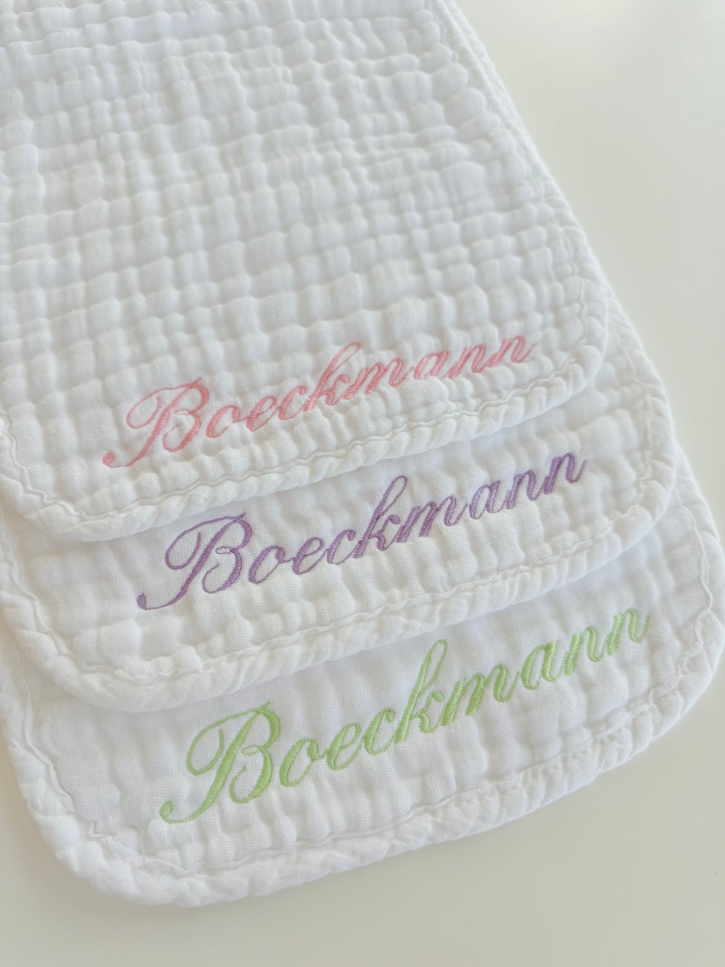 Custom Name Burp Cloth Set of 3