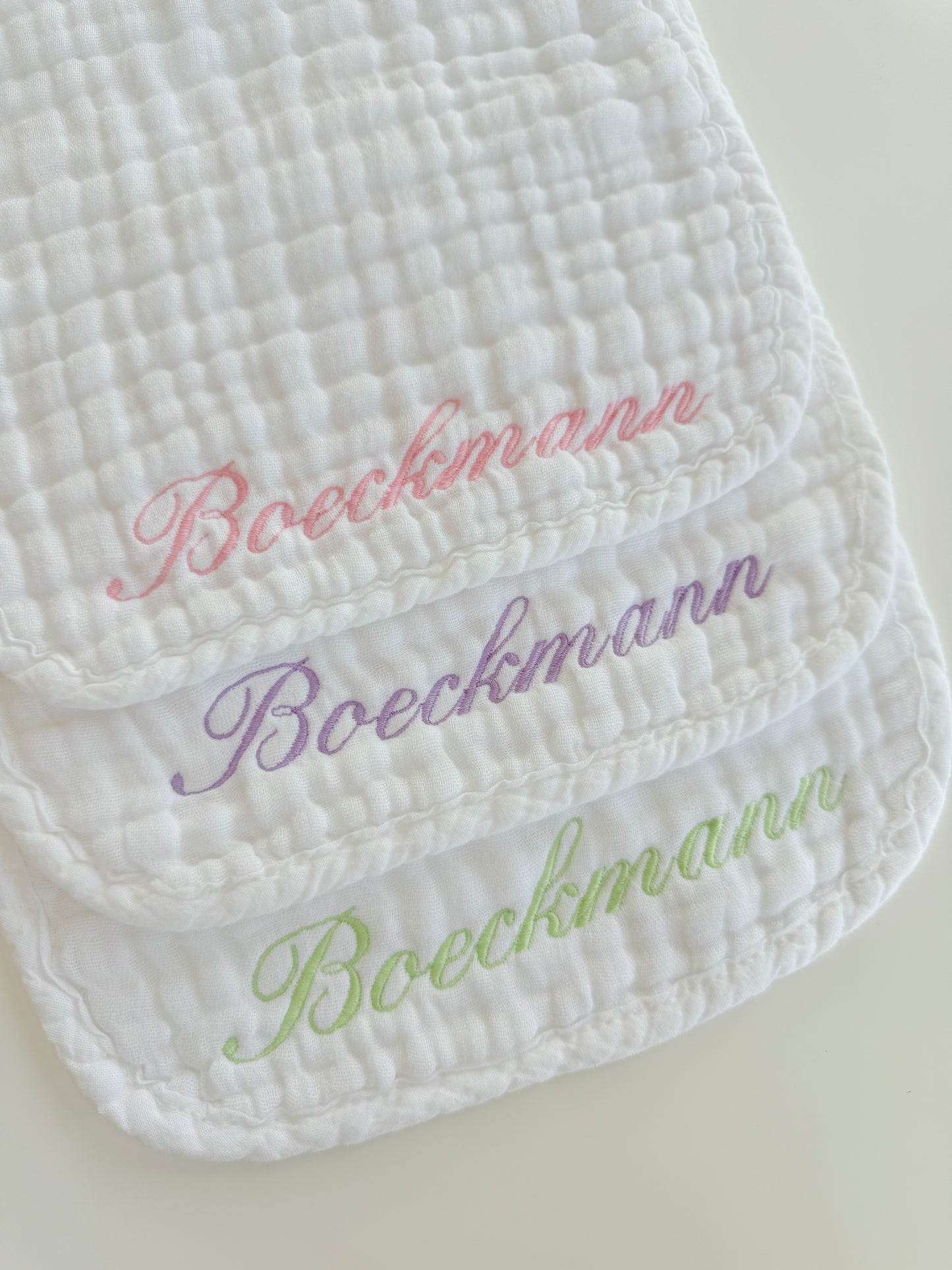Custom Name Burp Cloth Set of 3