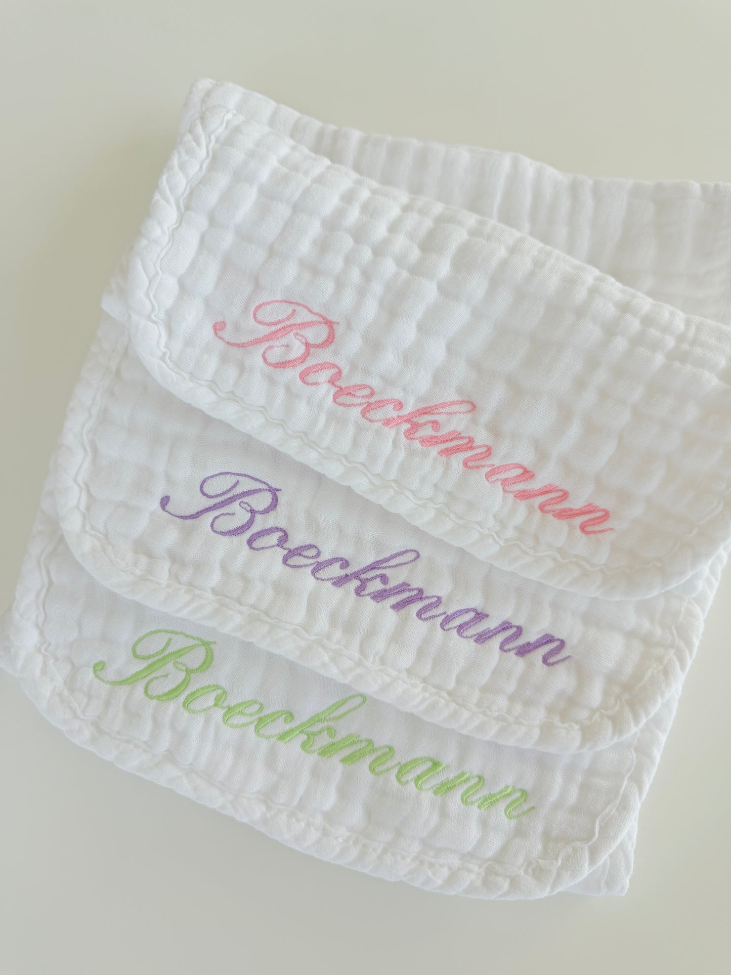 Custom Name Burp Cloth Set of 3