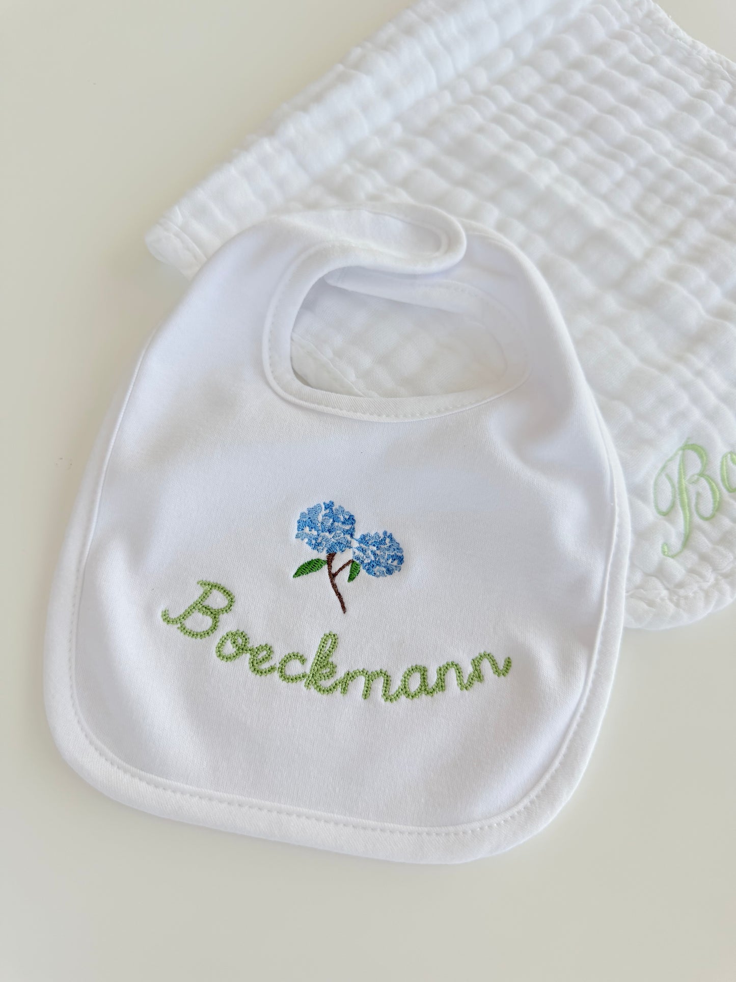 Hydrangea Custom Baby Bib