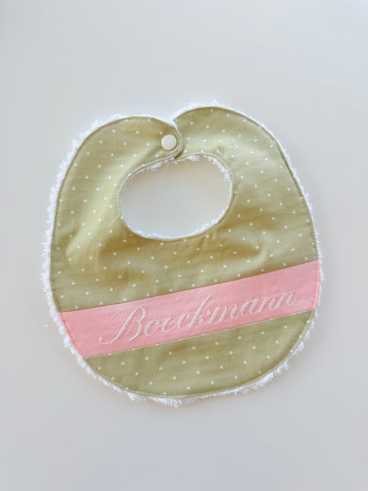 Custom Pieced Baby Bib with Towel Terry Backing