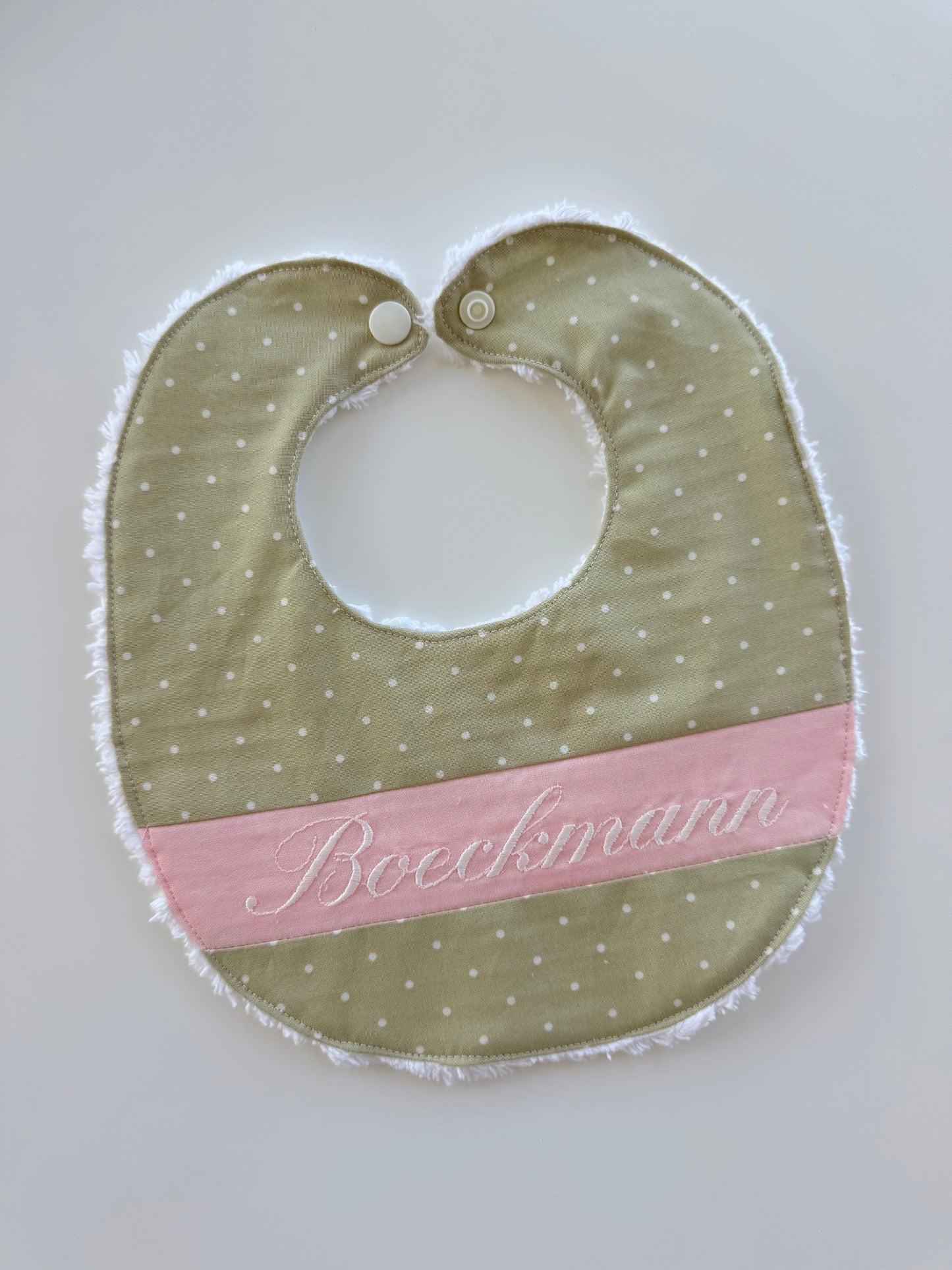 Custom Pieced Baby Bib with Towel Terry Backing