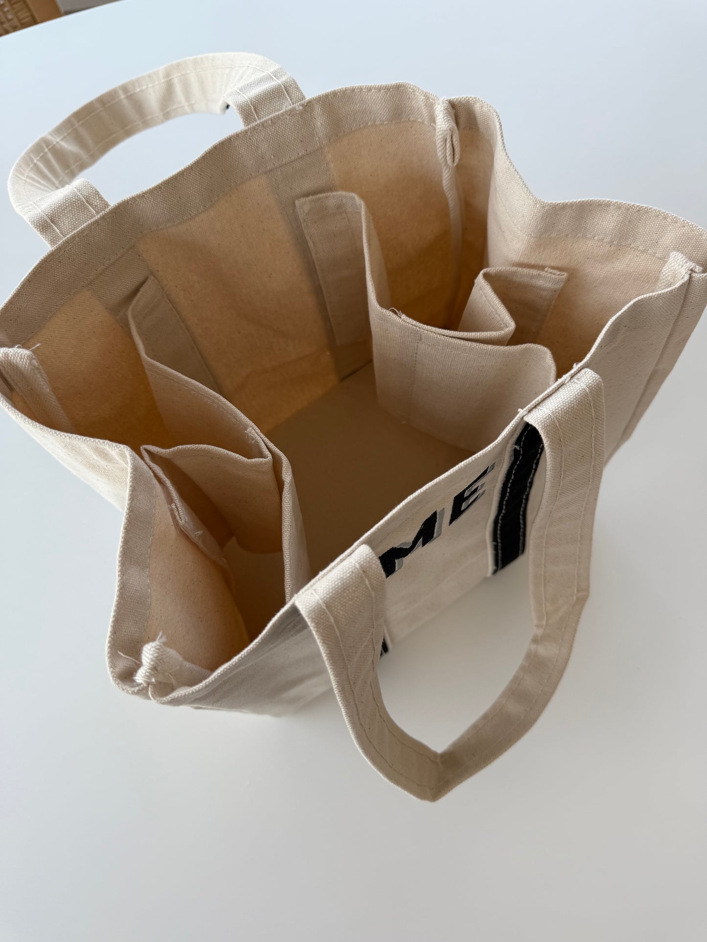 Square Canvas Tote - 4 Wine Bottle Carrier