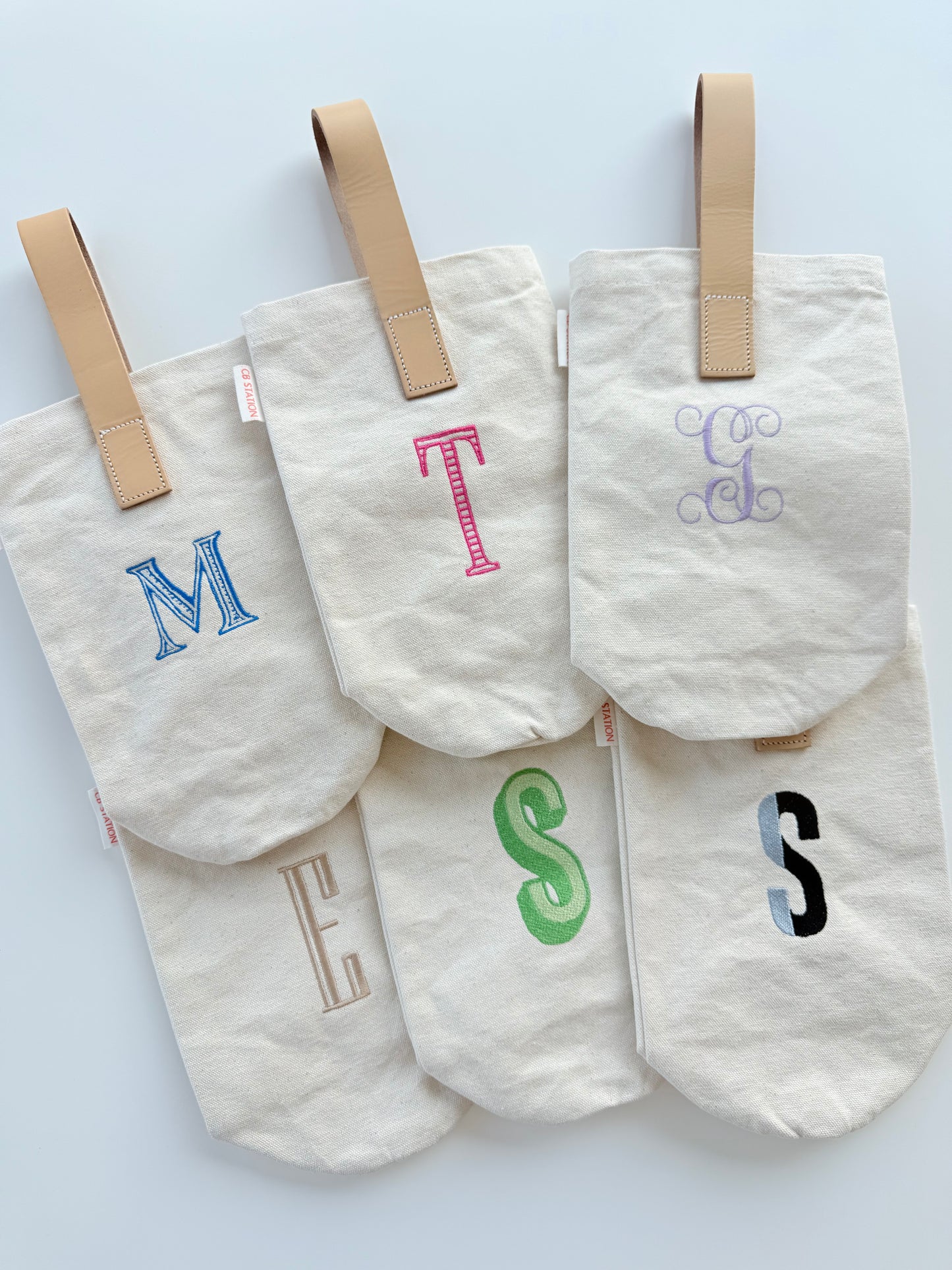 Leather Strap Wine Tote Bag