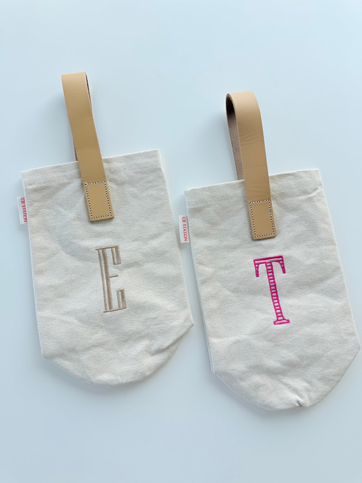 Leather Strap Wine Tote Bag