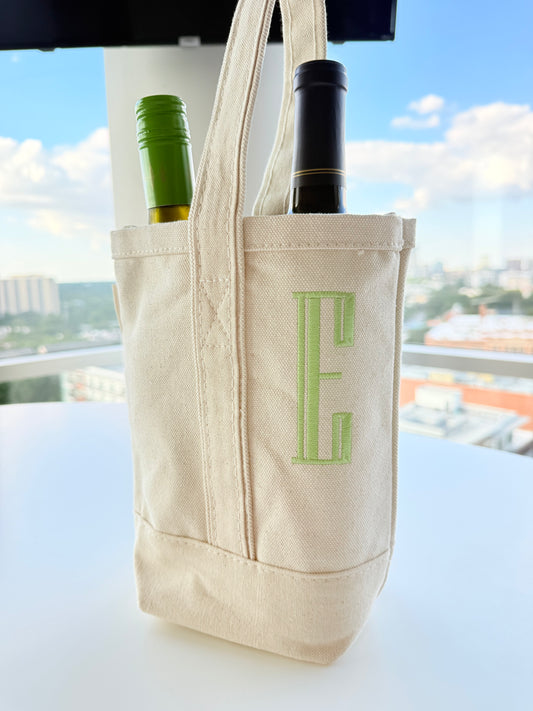 Duo Wine Tote Bag - Natural