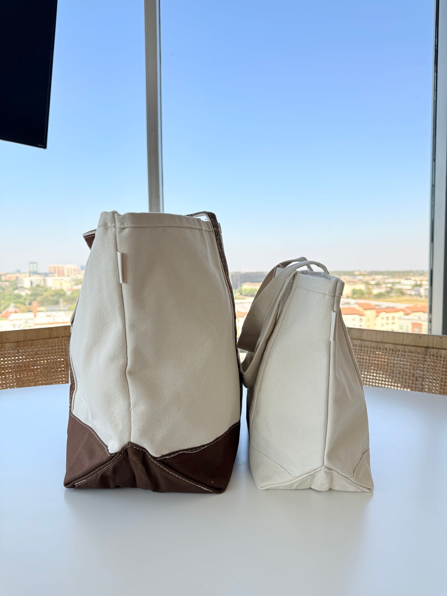 Large Classic Canvas Tote Bag with Zip Top