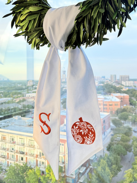 Floral Pumpkin Wreath Sash