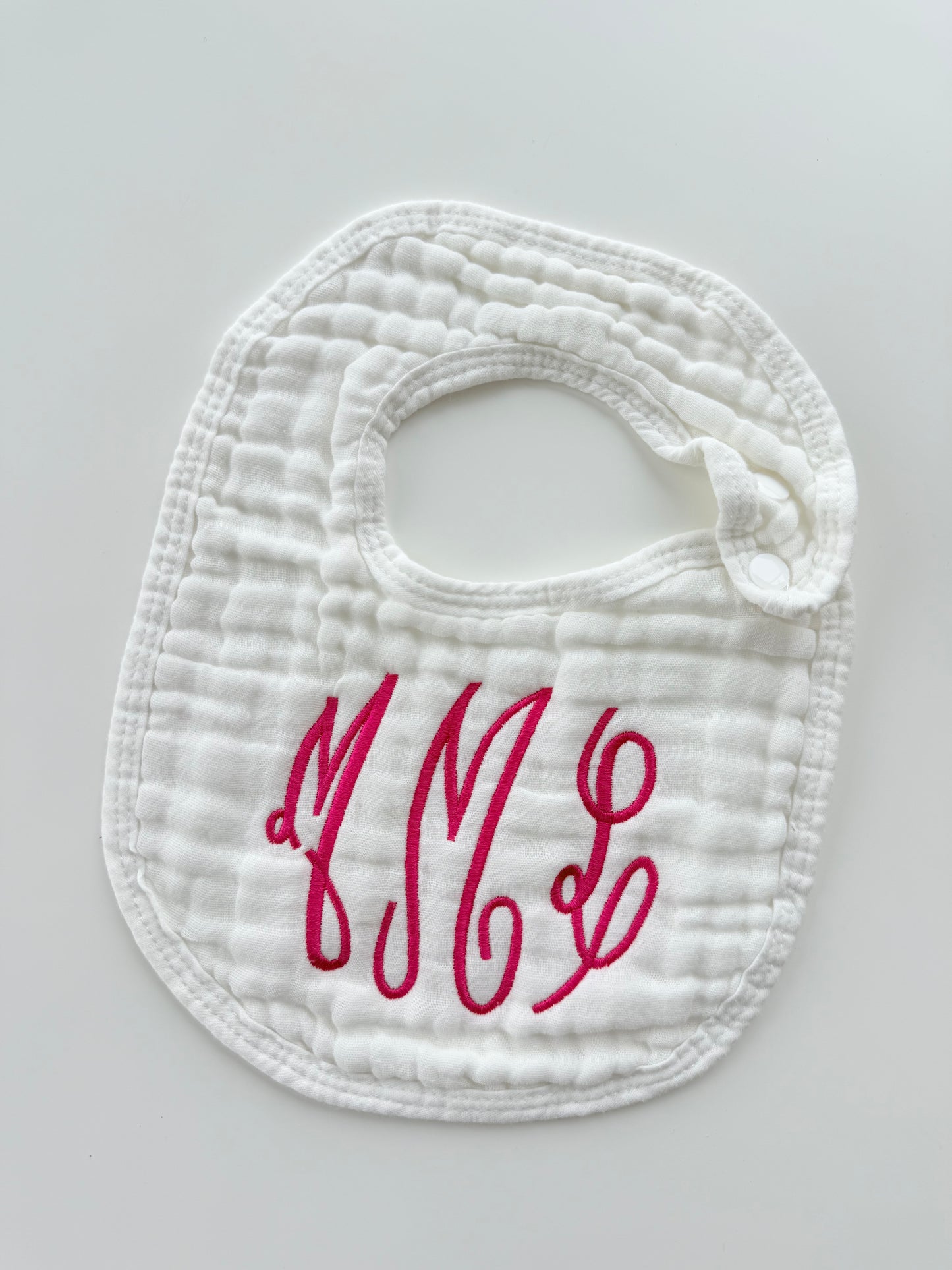 Monogram Muslin Baby Bib