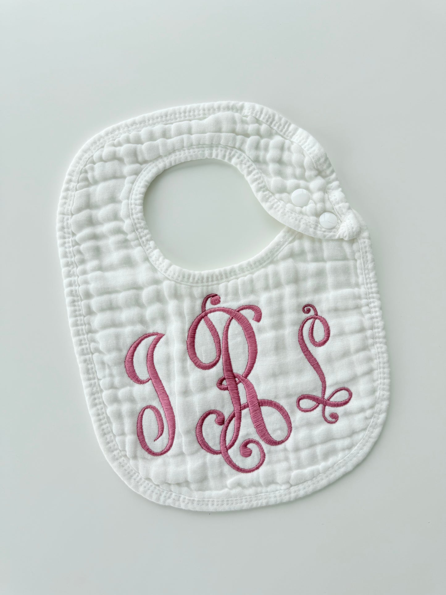Monogram Muslin Baby Bib