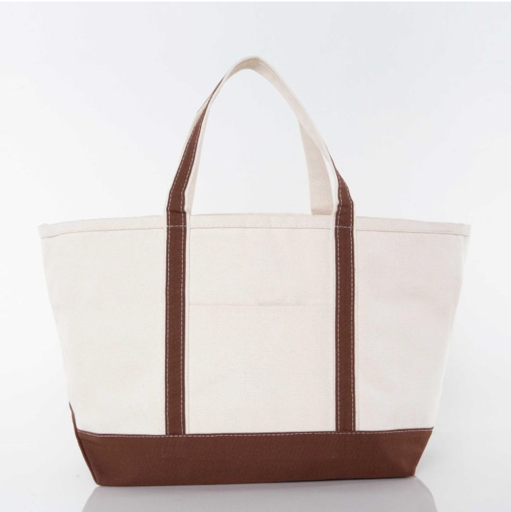 Large Classic Canvas Tote Bag with Zip Top