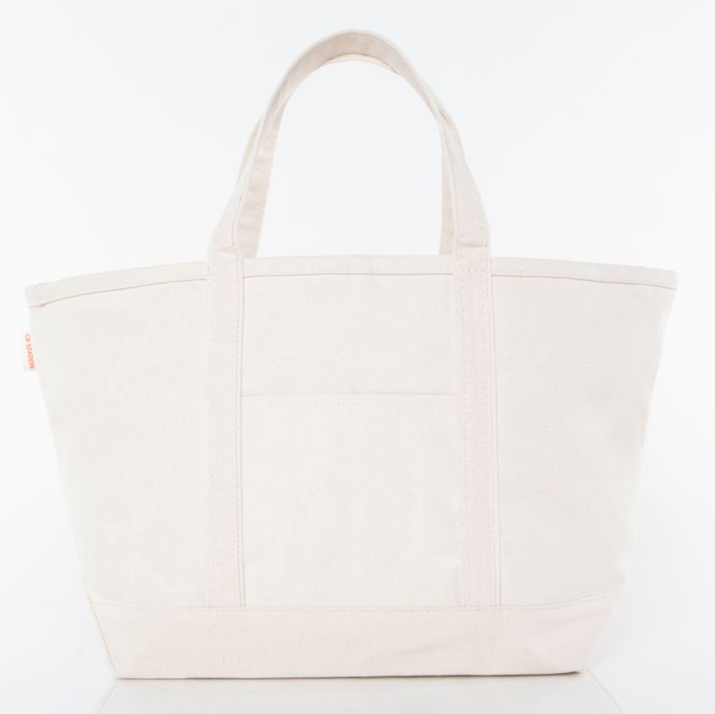 Large Classic Canvas Tote Bag with Zip Top