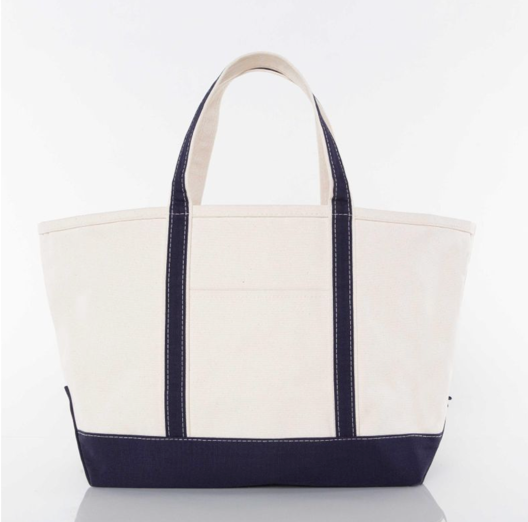 Large Classic Canvas Tote Bag with Zip Top