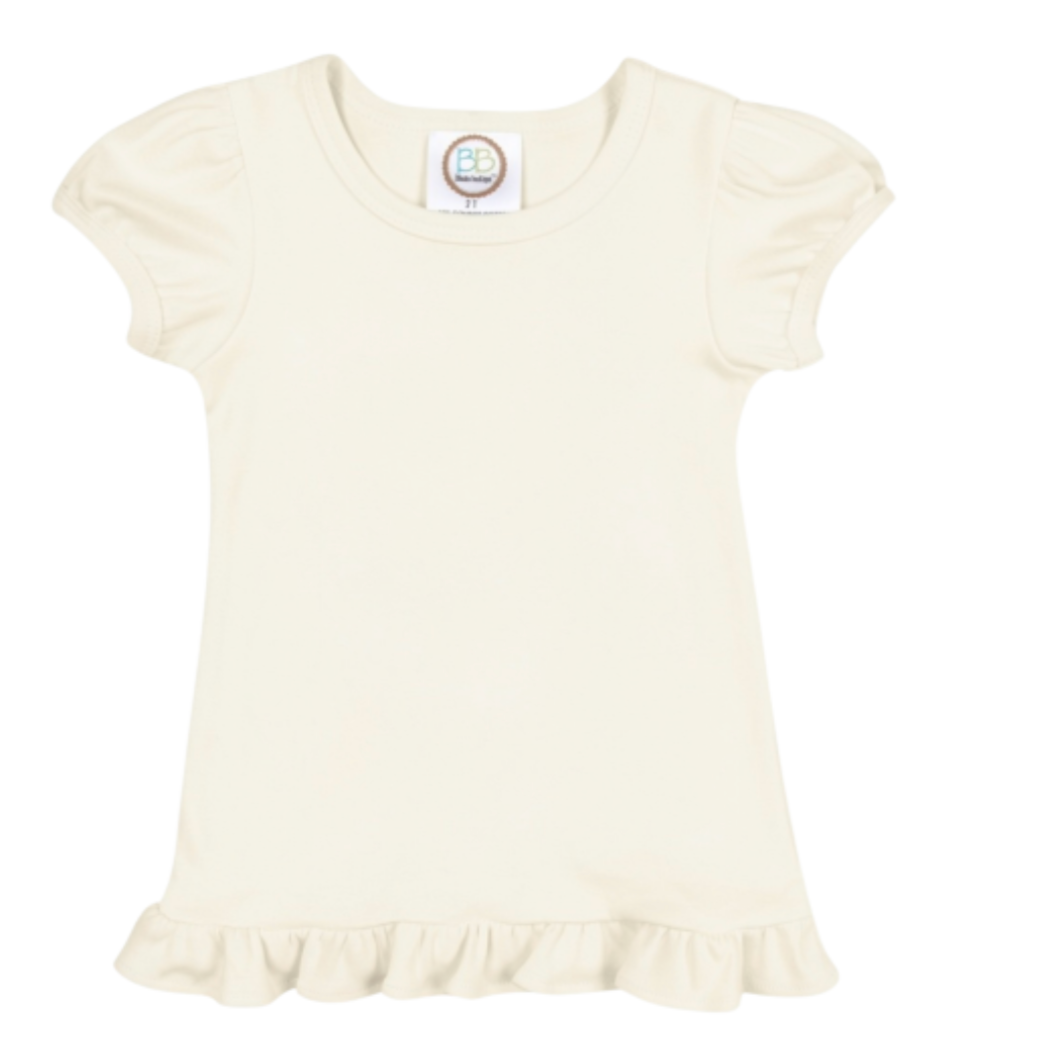 Girls Custom Ruffle Short Sleeve Tshirt