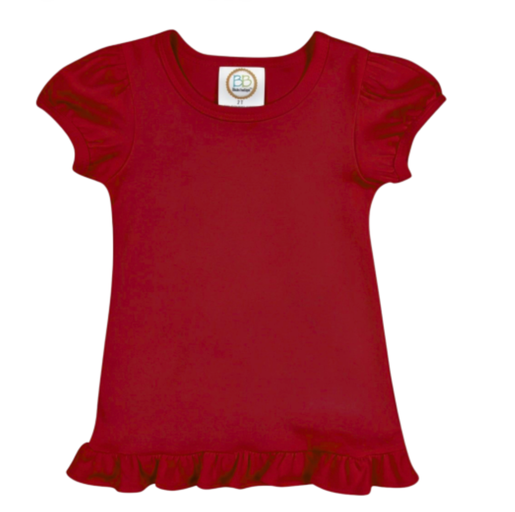 Girls Custom Ruffle Short Sleeve Tshirt