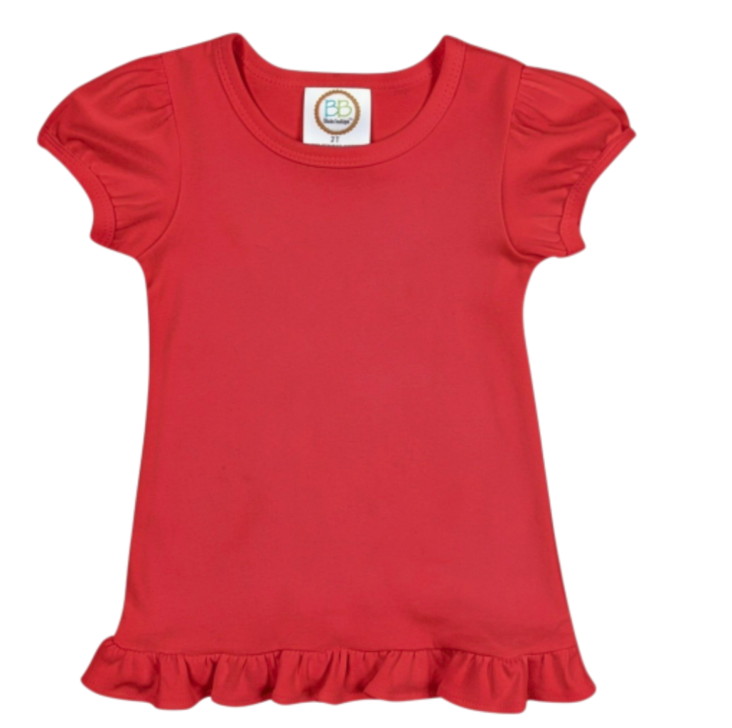 Girls Custom Ruffle Short Sleeve Tshirt