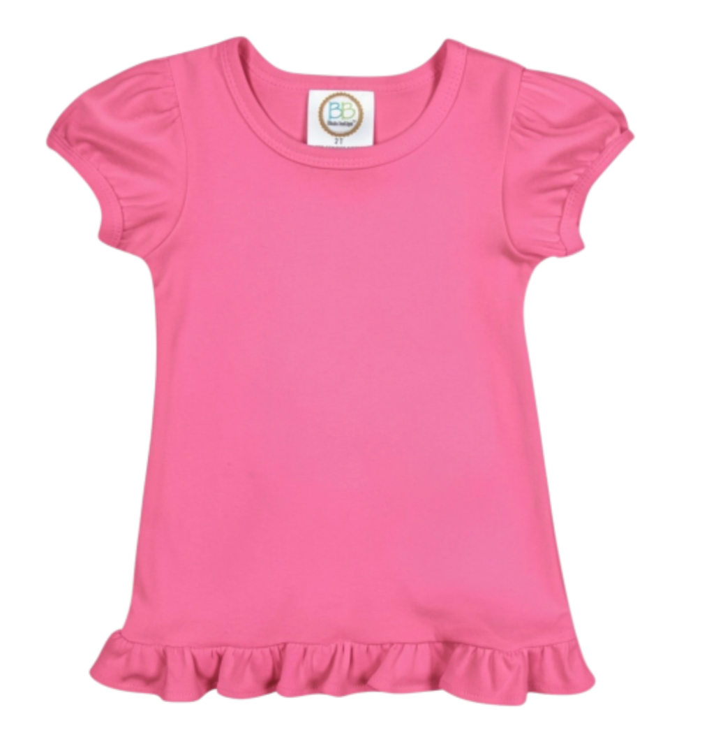 Girls Custom Ruffle Short Sleeve Tshirt