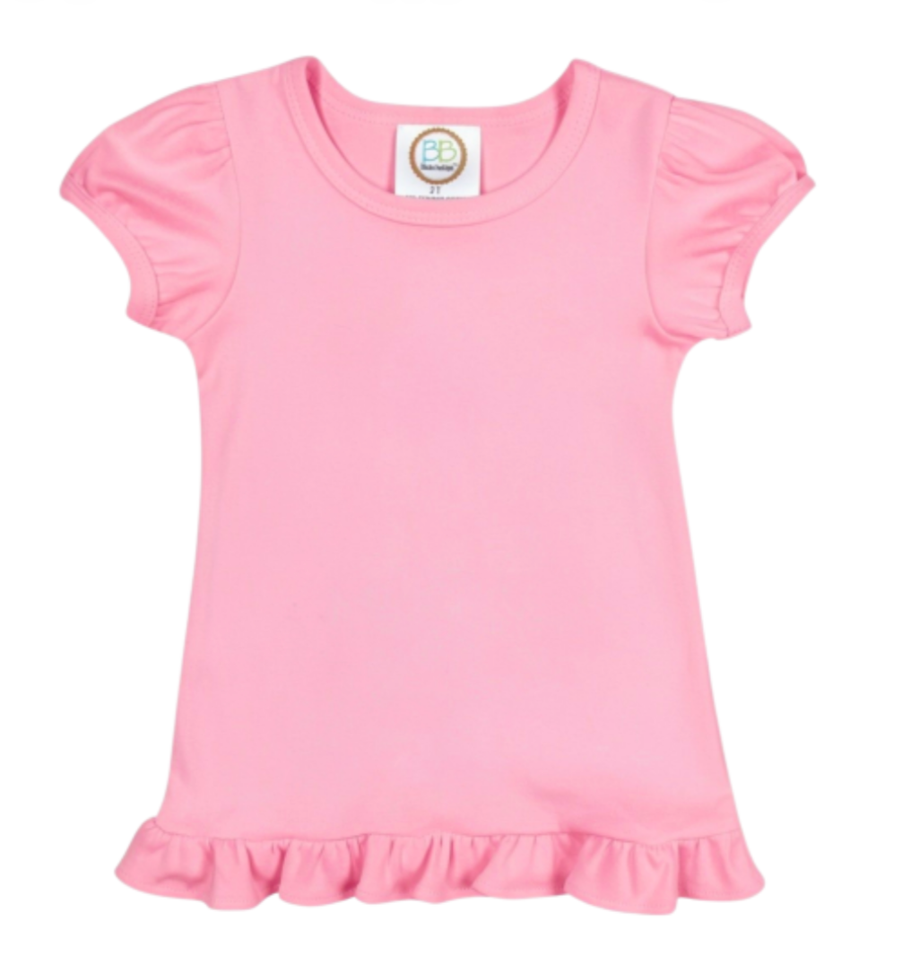 Girls Custom Ruffle Short Sleeve Tshirt
