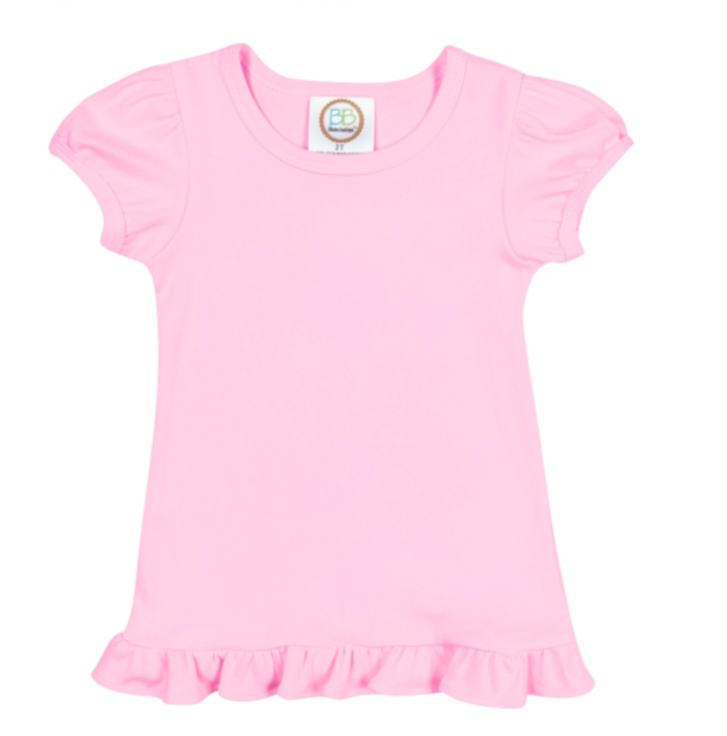 Girls Custom Ruffle Short Sleeve Tshirt