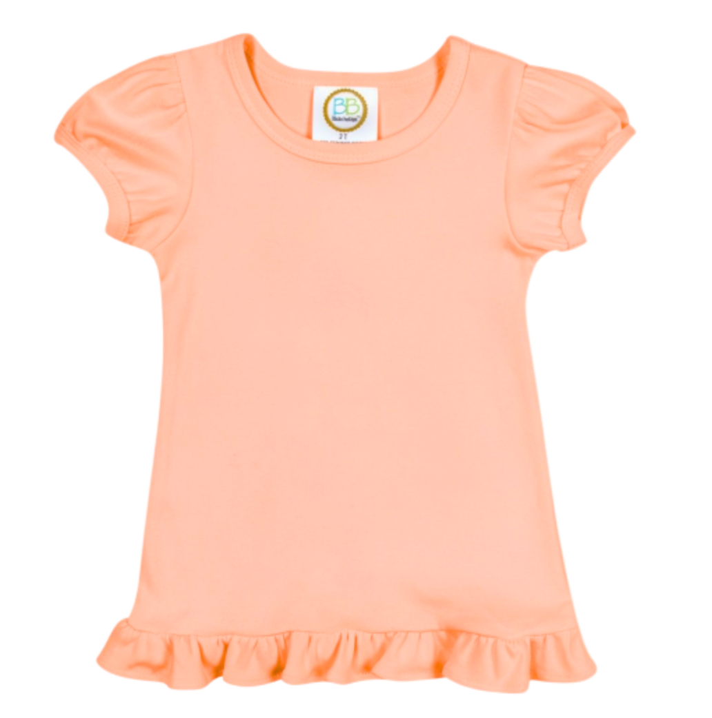 Girls Custom Ruffle Short Sleeve Tshirt