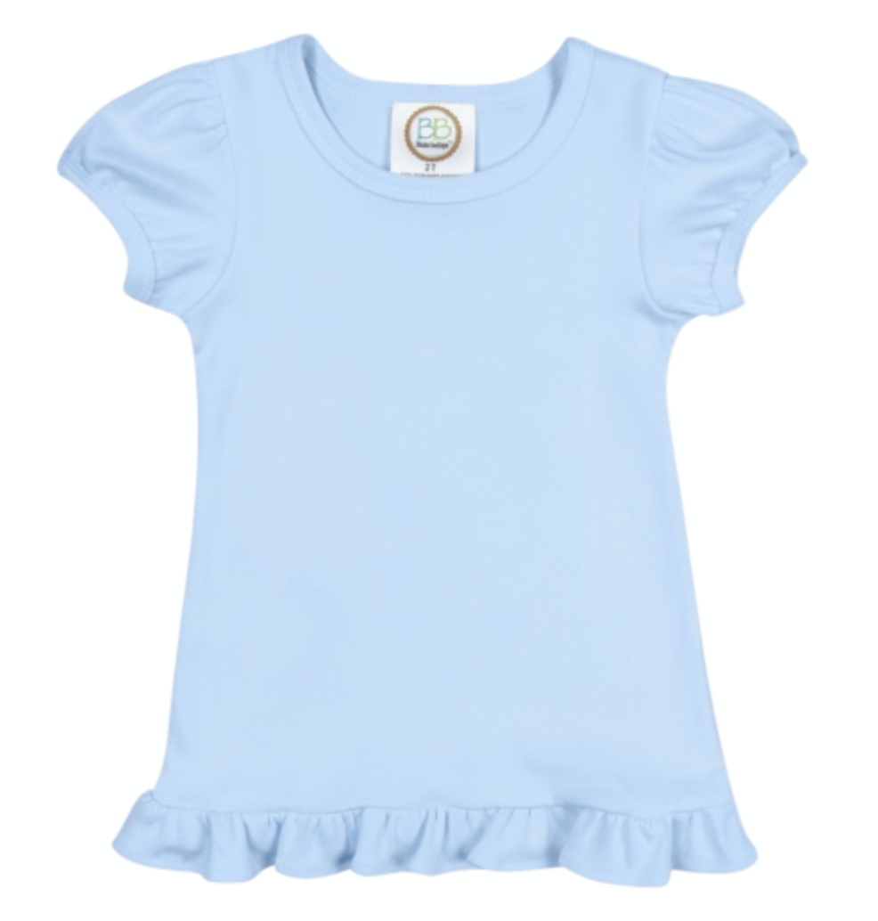 Girls Custom Ruffle Short Sleeve Tshirt