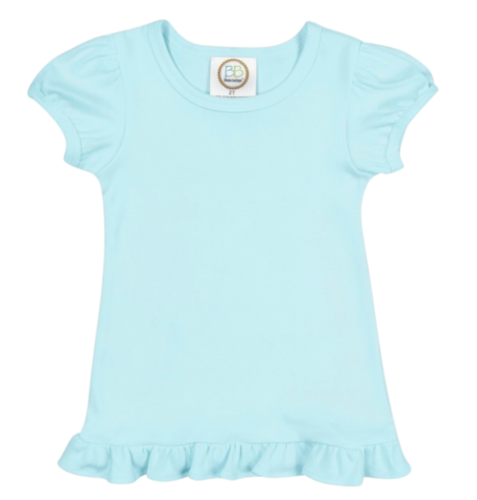 Girls Custom Ruffle Short Sleeve Tshirt