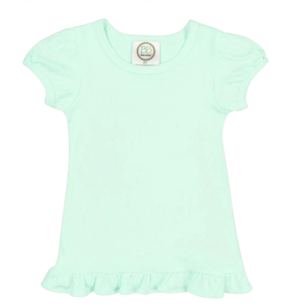 Girls Custom Ruffle Short Sleeve Tshirt