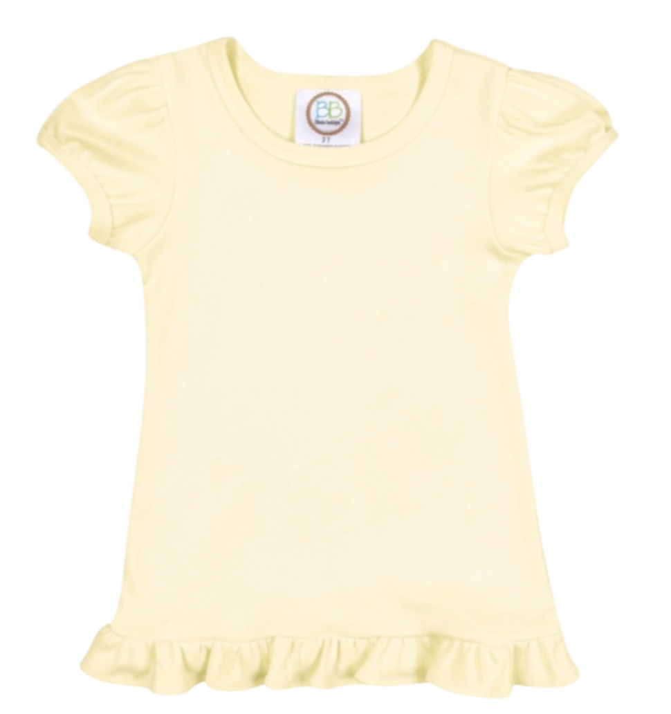 Girls Custom Ruffle Short Sleeve Tshirt