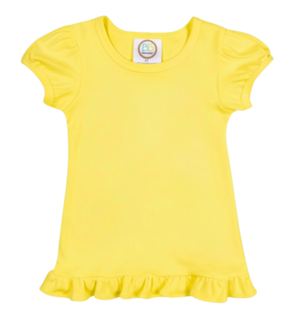 Girls Custom Ruffle Short Sleeve Tshirt