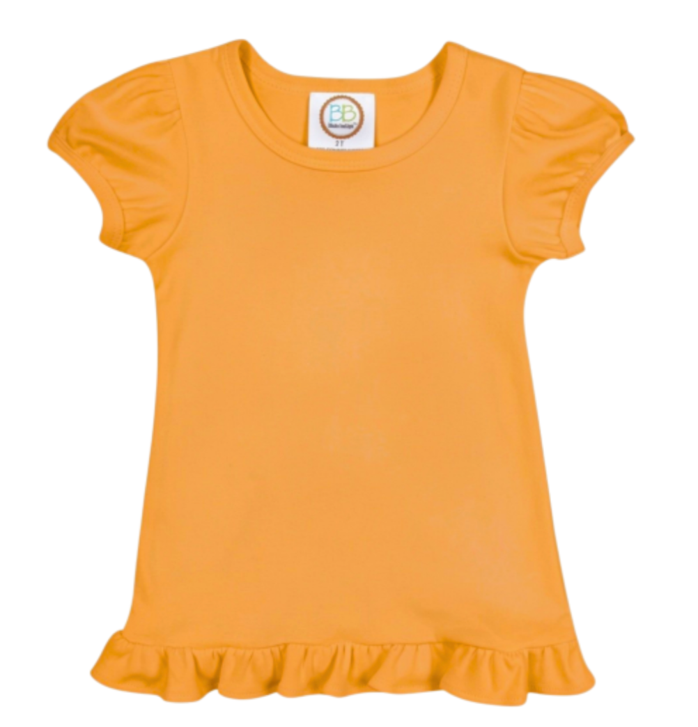 Girls Custom Ruffle Short Sleeve Tshirt