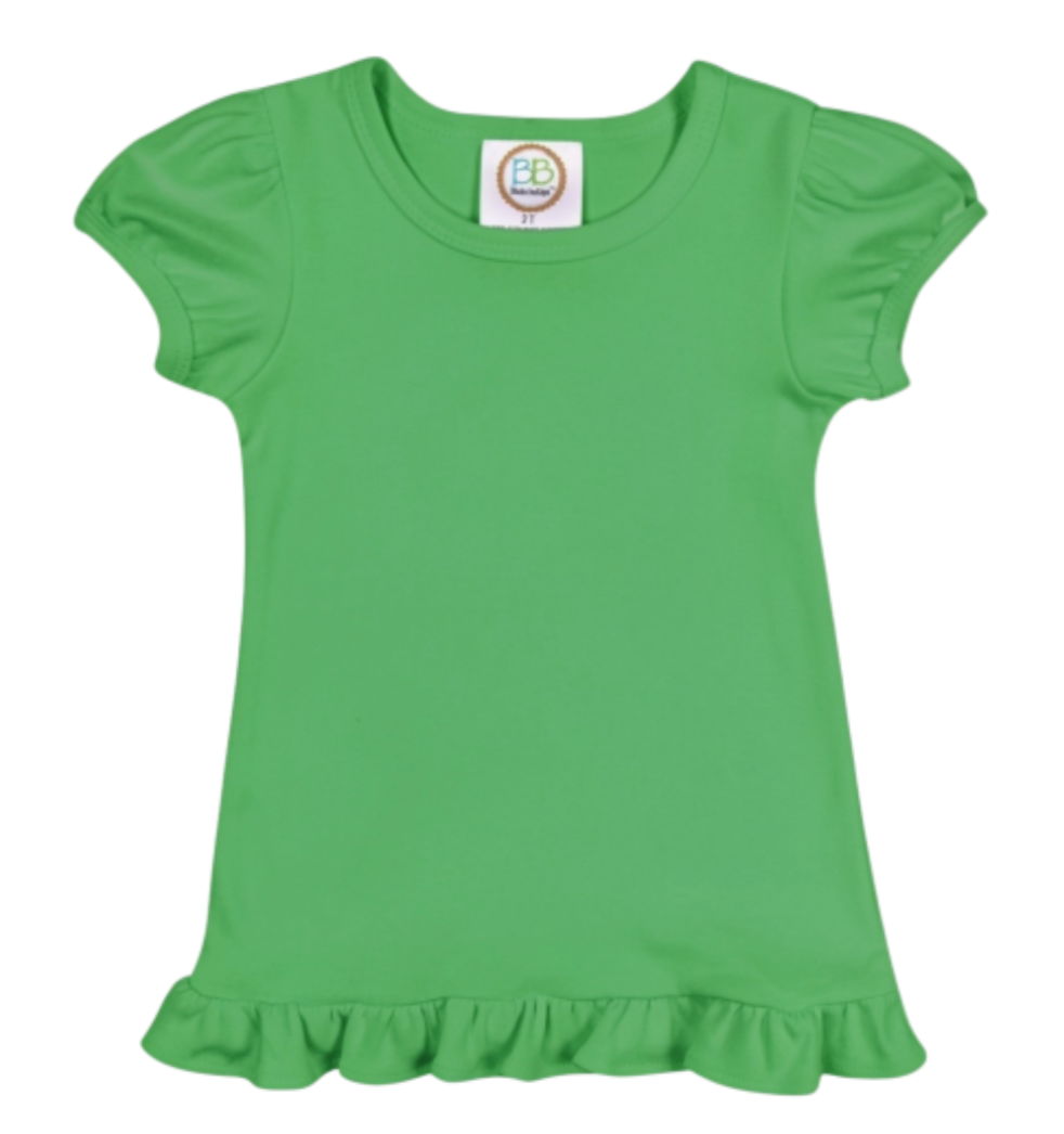 Girls Custom Ruffle Short Sleeve Tshirt