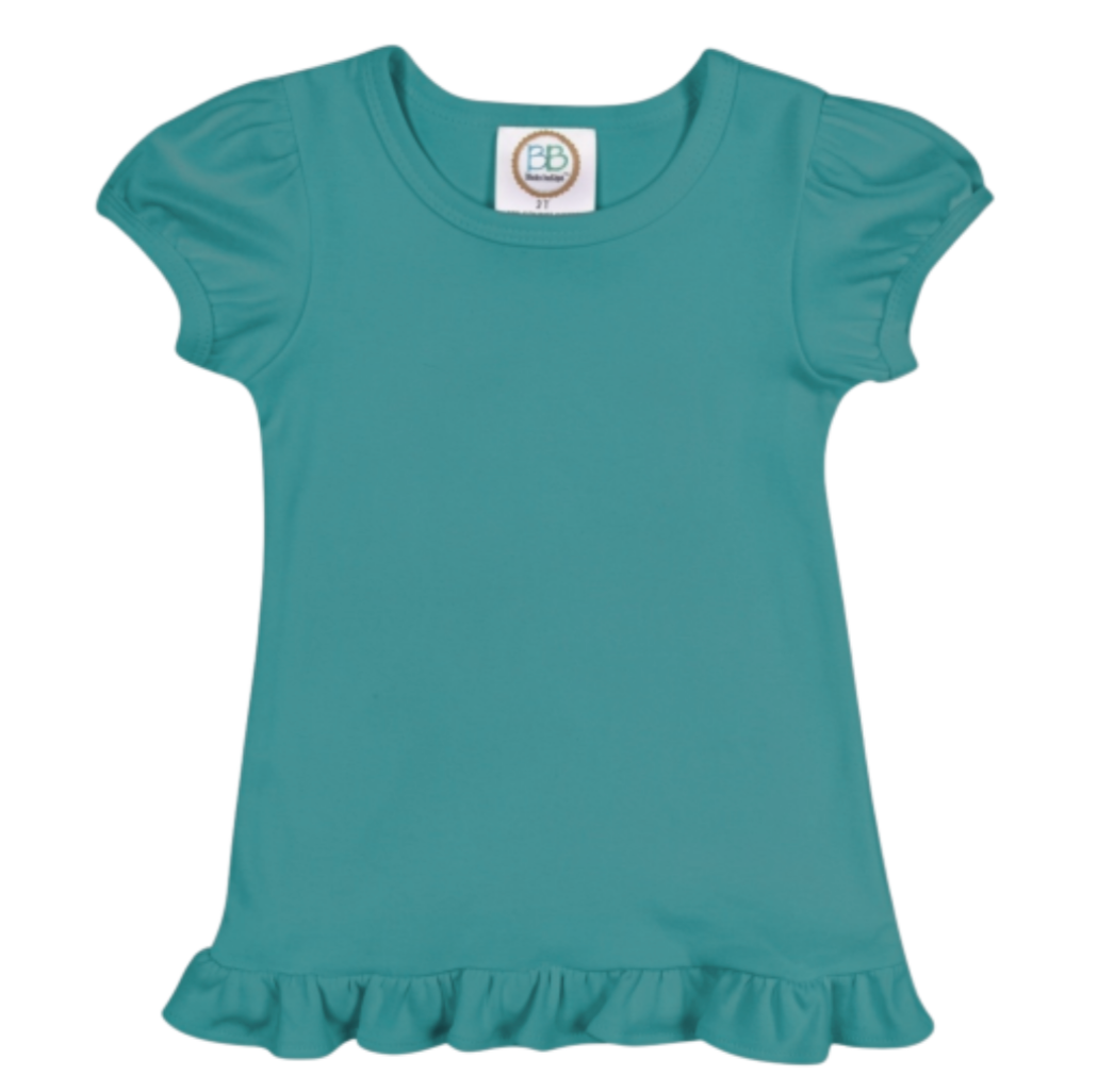 Girls Custom Ruffle Short Sleeve Tshirt