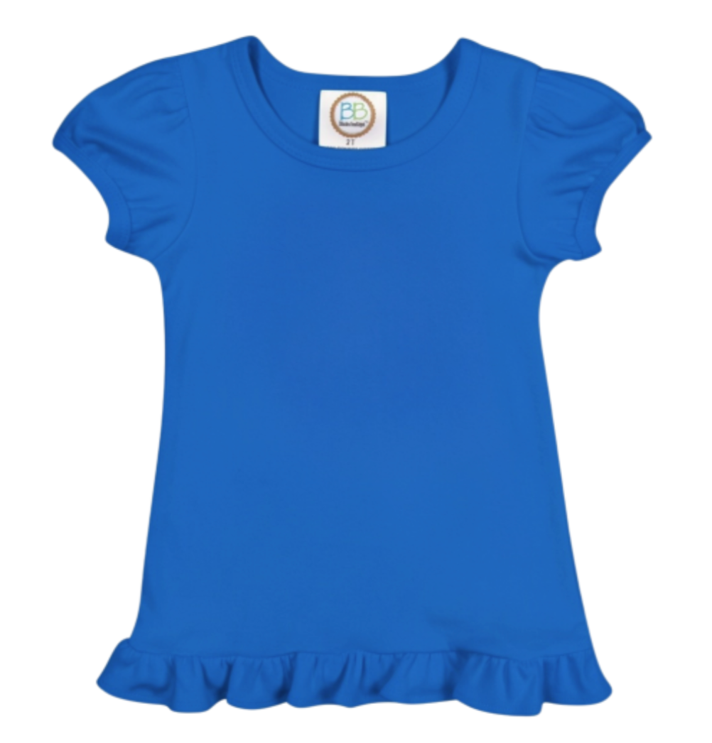 Girls Custom Ruffle Short Sleeve Tshirt