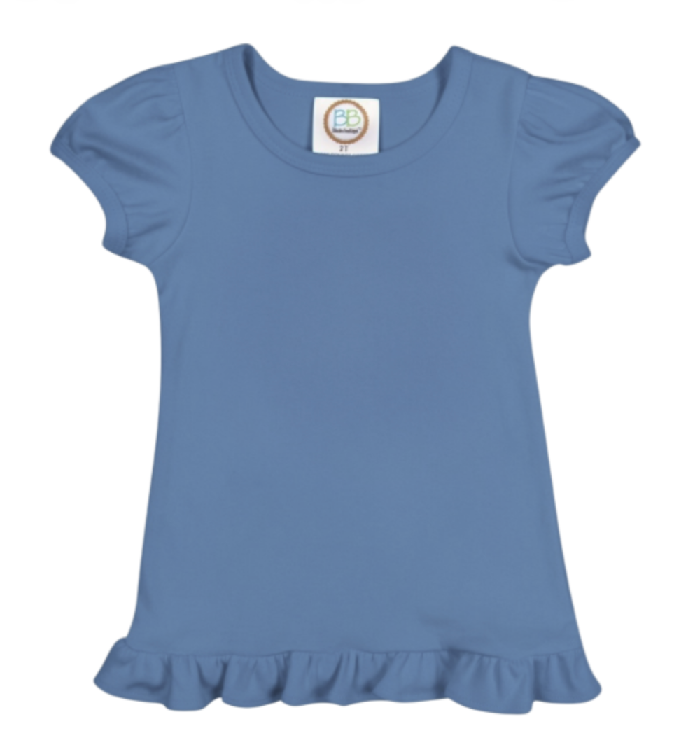Girls Custom Ruffle Short Sleeve Tshirt