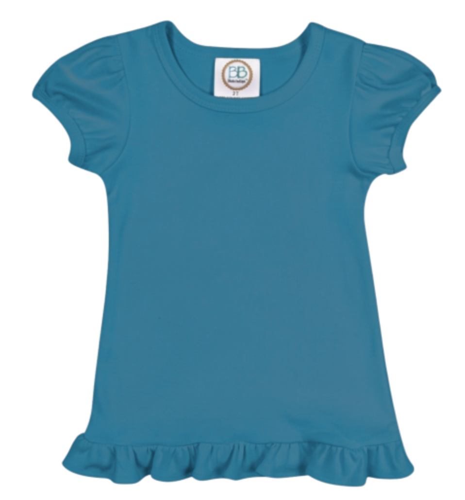 Girls Custom Ruffle Short Sleeve Tshirt