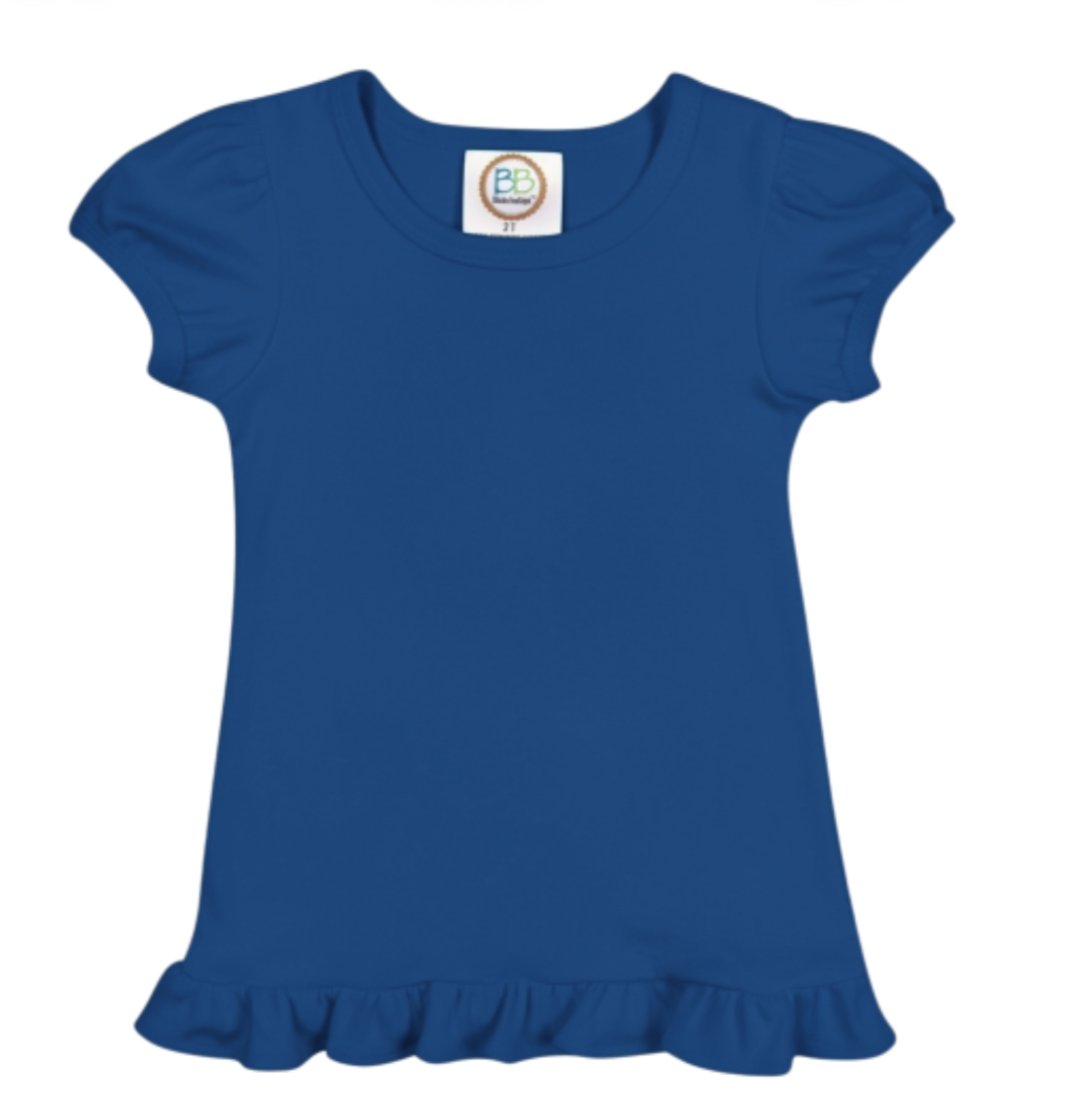 Girls Custom Ruffle Short Sleeve Tshirt