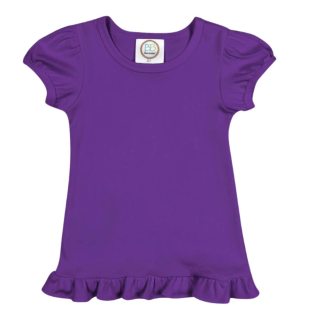 Girls Custom Ruffle Short Sleeve Tshirt