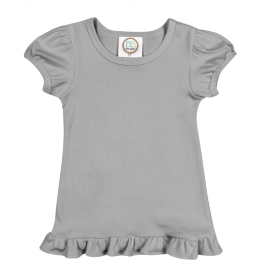 Girls Custom Ruffle Short Sleeve Tshirt